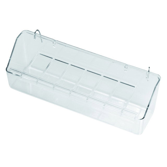Mangiatoia Venere con ferri metallici per uccelli, plastica trasparente, 20,6 x 5 x 6,5 cm