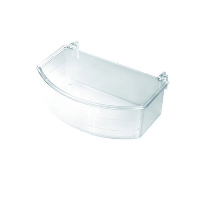 Mangiatoia Libra a vaschetta in plastica trasparente con ganci metallici per uccelli, 12,5 x 7 x 4,5 cm