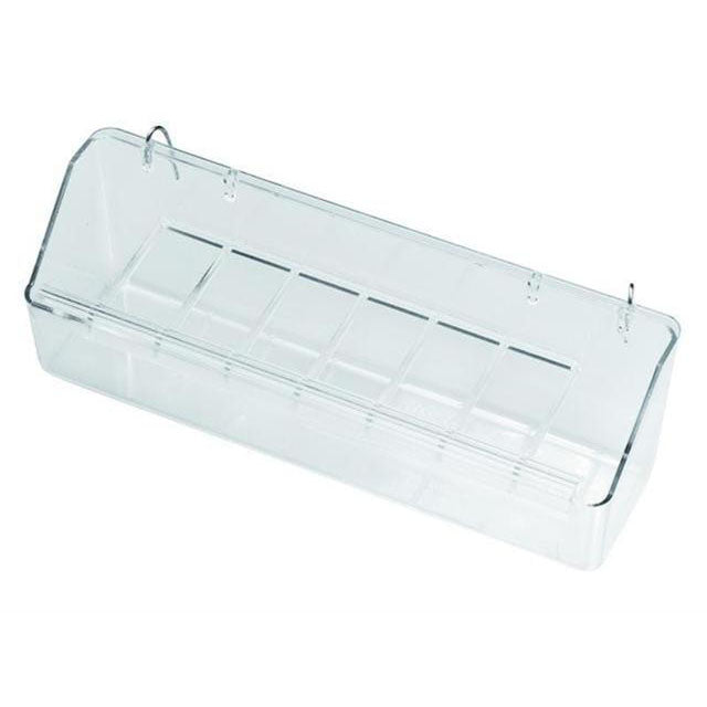 Mangiatoia per uccelli 20 FG con ganci, 21 x 6,5 x 7 cm, materiale resistente