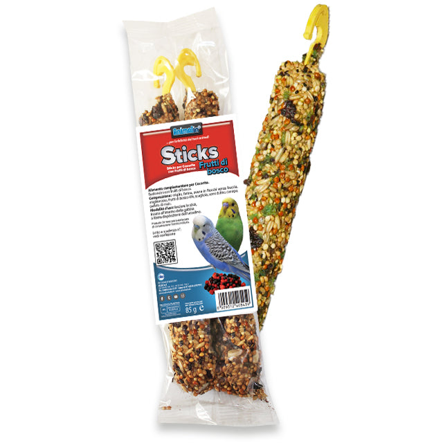 Sticks per cocorite ai frutti di bosco con gancio di sospensione, confezione da 85 g