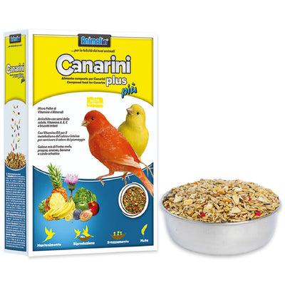 Mix Canarini Plus Più in scaglie e micropellet da 1 kg per canarini con semi selezionati