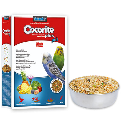 Mix Cocorite Plus per uccelli, alimento completo con cereali e semi condizionati, 1 kg