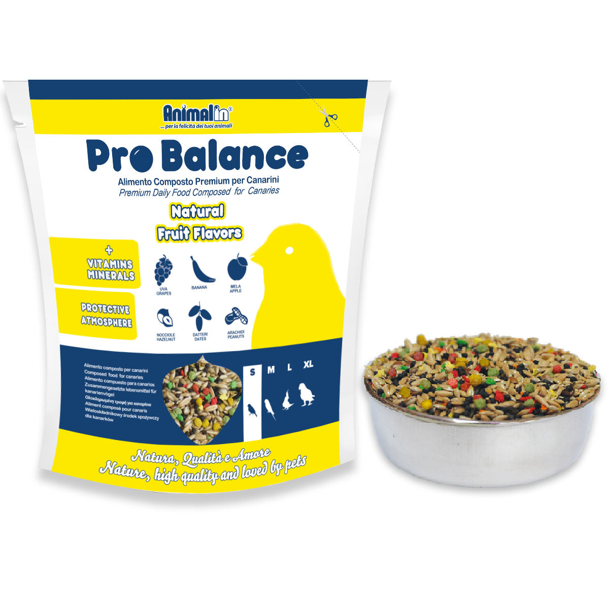 Mix completo per canarini ProBalance con frutta, semi e integrazione vitaminico-minerale, confezione 850 g