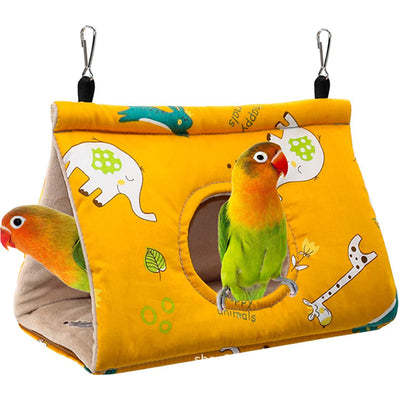 Amaca per uccelli in cotone e peluche, 17x10x11 cm, con ganci per gabbia