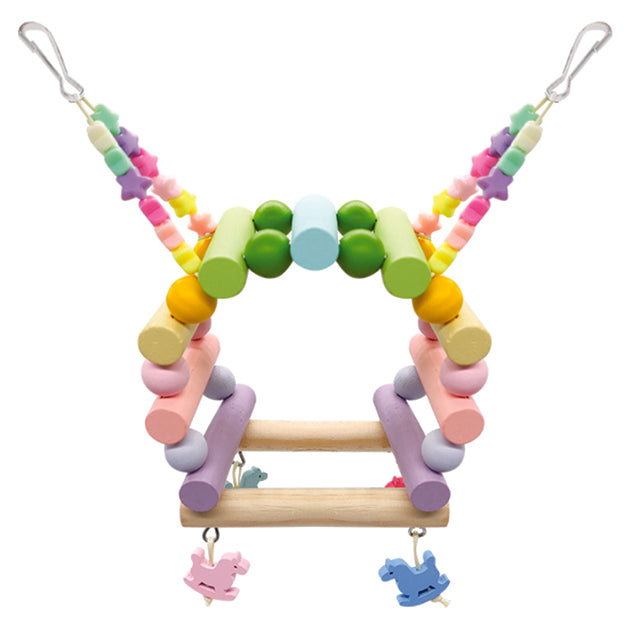 Altalena colorata pastel per uccelli piccoli e medi, 10 x 22 cm, gioco bird da appendere in gabbia