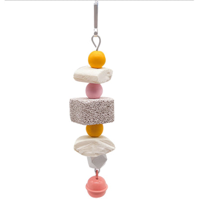 Gioco bird wellness con blocchi minerali e ossi di seppia per uccelli, 15 cm
