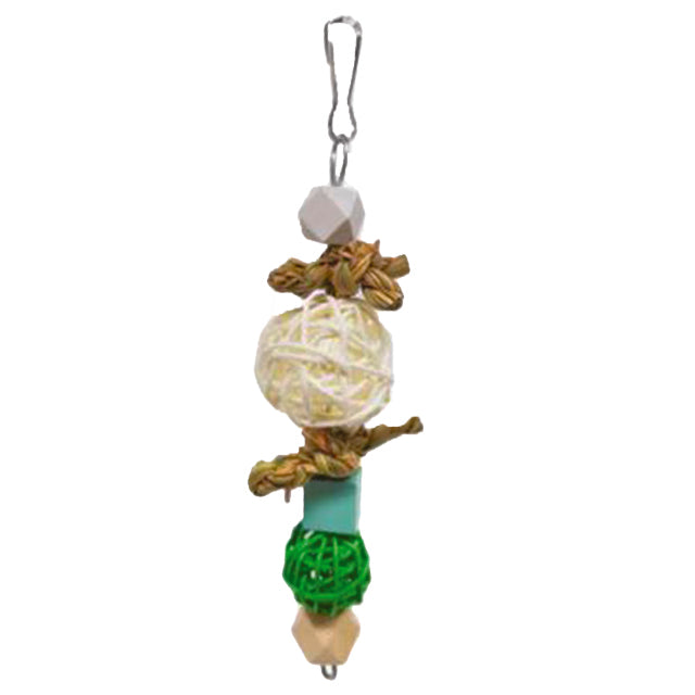 Gioco bird in rafia e rattan naturale, 13 cm, per uccelli di tutte le dimensioni