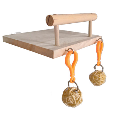 Palestrina per uccelli con trampolino e palline in rattan, 13 x 14 cm, materiali atossici