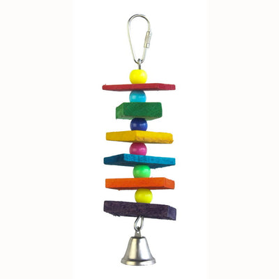 Gioco bird in legno con perline color per uccelli, 4,5 x 18 cm