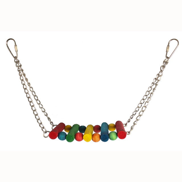 Gioco passerella colorata per uccelli, 8 x 50 cm, con materiali resistenti e sicuri