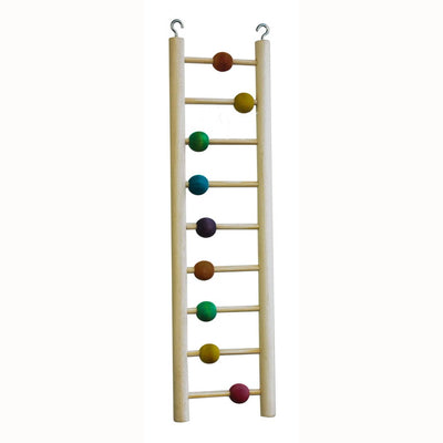 Scaletta in legno con palline colorate per uccelli, 9,5 x 38 cm, gioco di arrampicata naturale