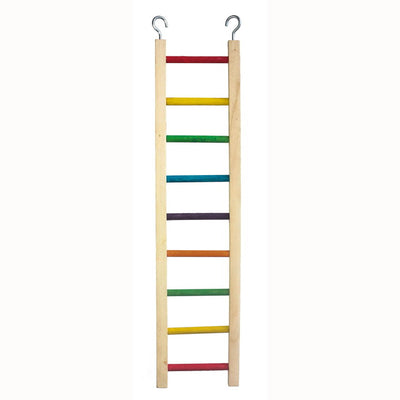 Scaletta in legno multicolor per uccelli, 13 x 54,5 cm, con barre colorate per arrampicata e gioco