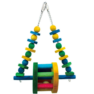 Dondolo gioco per pappagalli in materiali naturali, dimensioni 35 x 25 cm