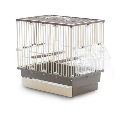 Gabbia canarina compatta 28x18x26 cm in plastica morbida con accessori inclusi per canarini e cardellini