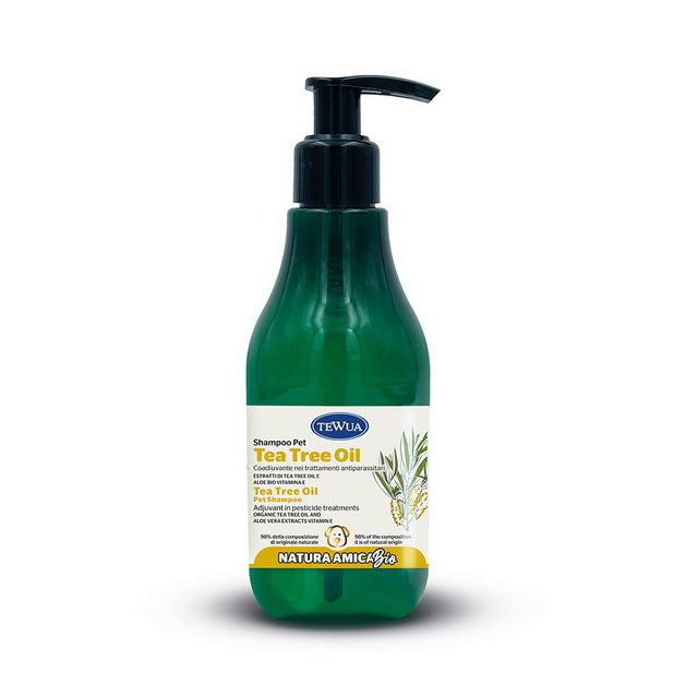 Shampoo Tea-Tree Oil e Aloe per cani e gatti, estratti biologici coadiuvante trattamenti parassitari