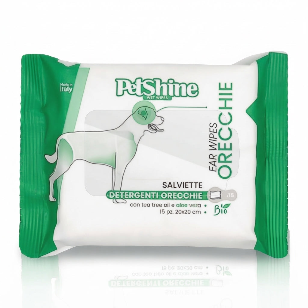 Salviette detergenti per orecchie cani e gatti Pocket 15 pezzi