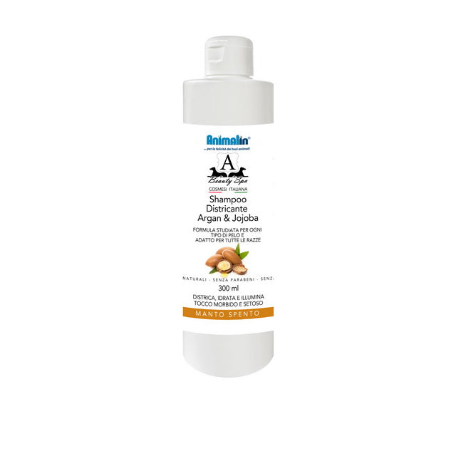Shampoo districante per cani Beauty Spa con olio di jojoba e argan, flacone da 300 ml