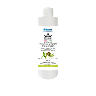 Shampoo repellente per cani Beauty Spa con olio di neem e citronella, flacone da 300 ml
