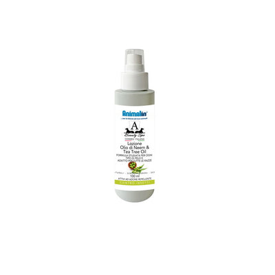 Lozione repellente olio di neem e tea tree oil per cani, flacone spray 100 ml