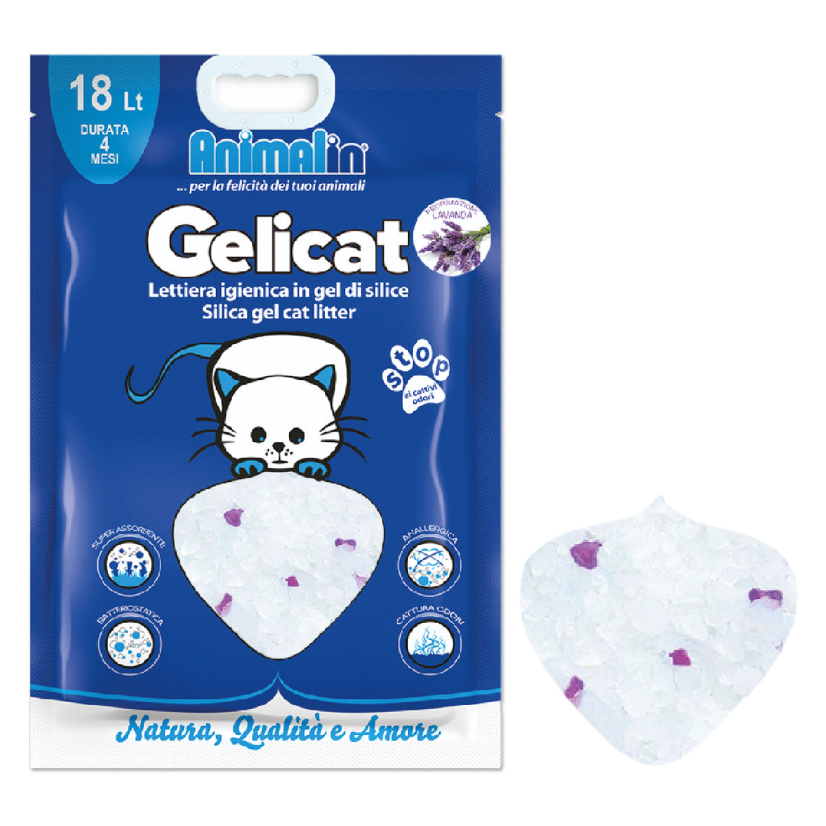 Lettiera per Gatti in Silicio Gelicat Lavanda