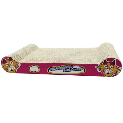 Tiragraffi in cartone fantasy per gatti con catnip, dimensioni 44,5 x 22 x 7 cm