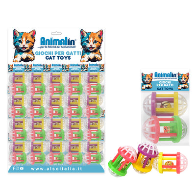 Set di 2 giochi cat rocchetto per gatti in materiale atossico, dimensioni 4 cm x 7 cm