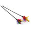 Gioco cat canna con piume e nastri mix color, 57 cm, per stimolare la caccia naturale