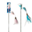 Canna mongolfiera con piume colorate e catnip mix per gatti, lunghezza 55 cm