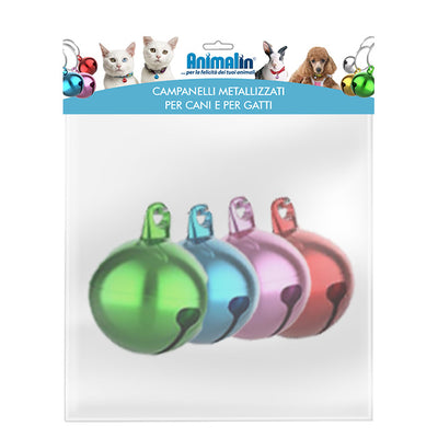 Set di 4 campanelli metallizzati da 12 mm per uccelli e piccoli animali, senza anellini