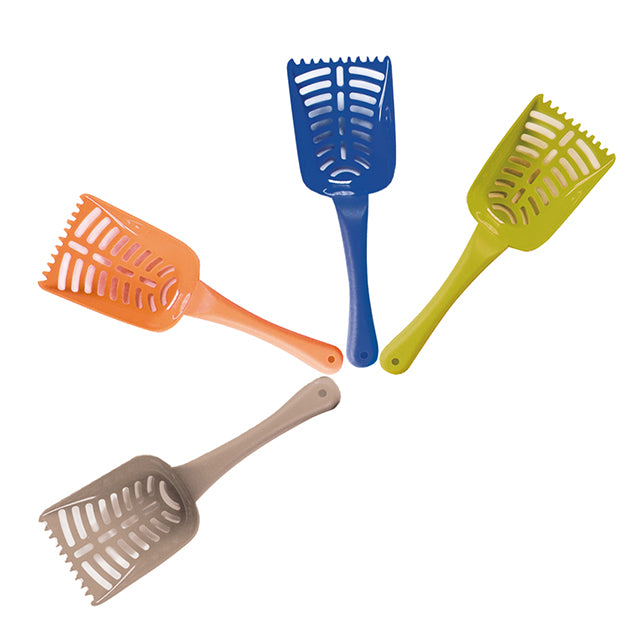 Paletta Elektra per lettiera gatto in plastica riciclata, 28 × 9 × 3 cm, con dentini raschianti