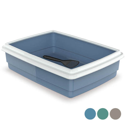 Lettiera con cornice jumbo per gatti grandi, 54x40x14 cm, 22 litri, con paletta inclusa