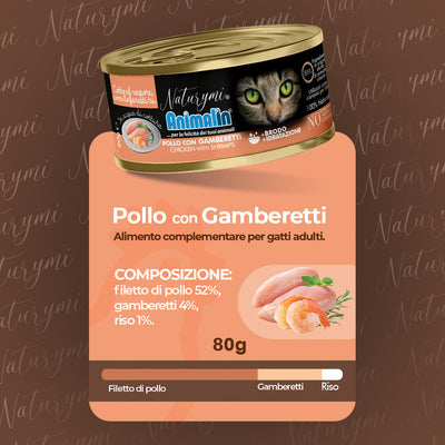 NATURYMI HFC POLLO CON GAMBERETTI IN ACQUA DI COTTURA 80 GR
