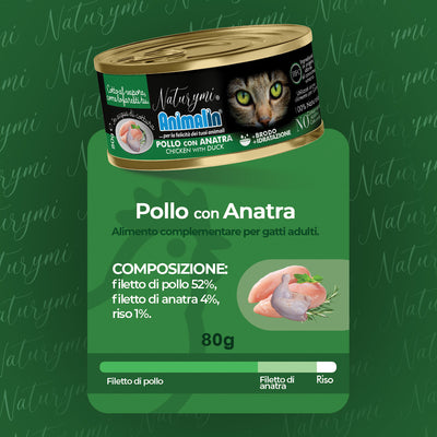 NATURYMI HFC POLLO CON ANATRA IN ACQUA DI COTTURA 80 GR