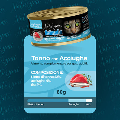 NATURYMI HFC TONNO CON ACCIUGHE IN ACQUA DI COTTURA 80 GR