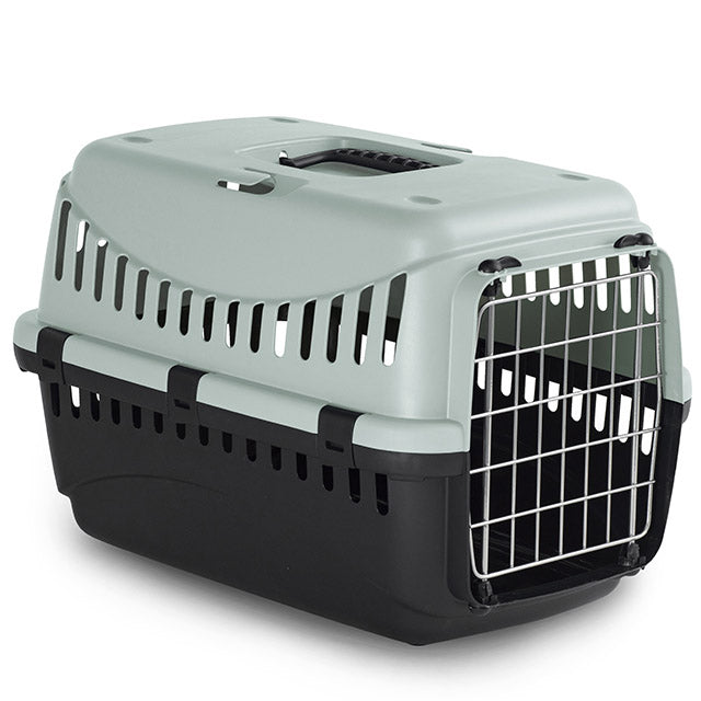 Trasportino Gipsy Eco per cani e gatti con porta in metallo colore ghiaccio