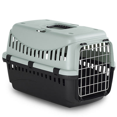 Trasportino Gipsy Eco per cani e gatti con porta in metallo colore ghiaccio