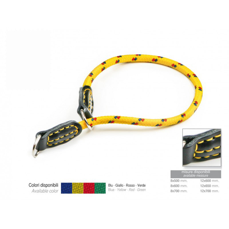 COLLARE IN NYLON CORDA A STRANGOLO CUCITO A MANO