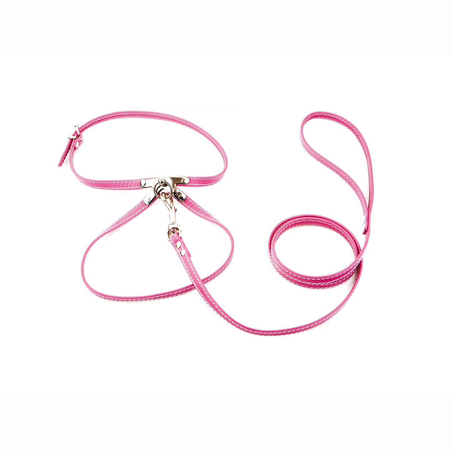 PARURE IN PELLE NAPPA MODELLO POSITANO MM 10X400 FUXIA