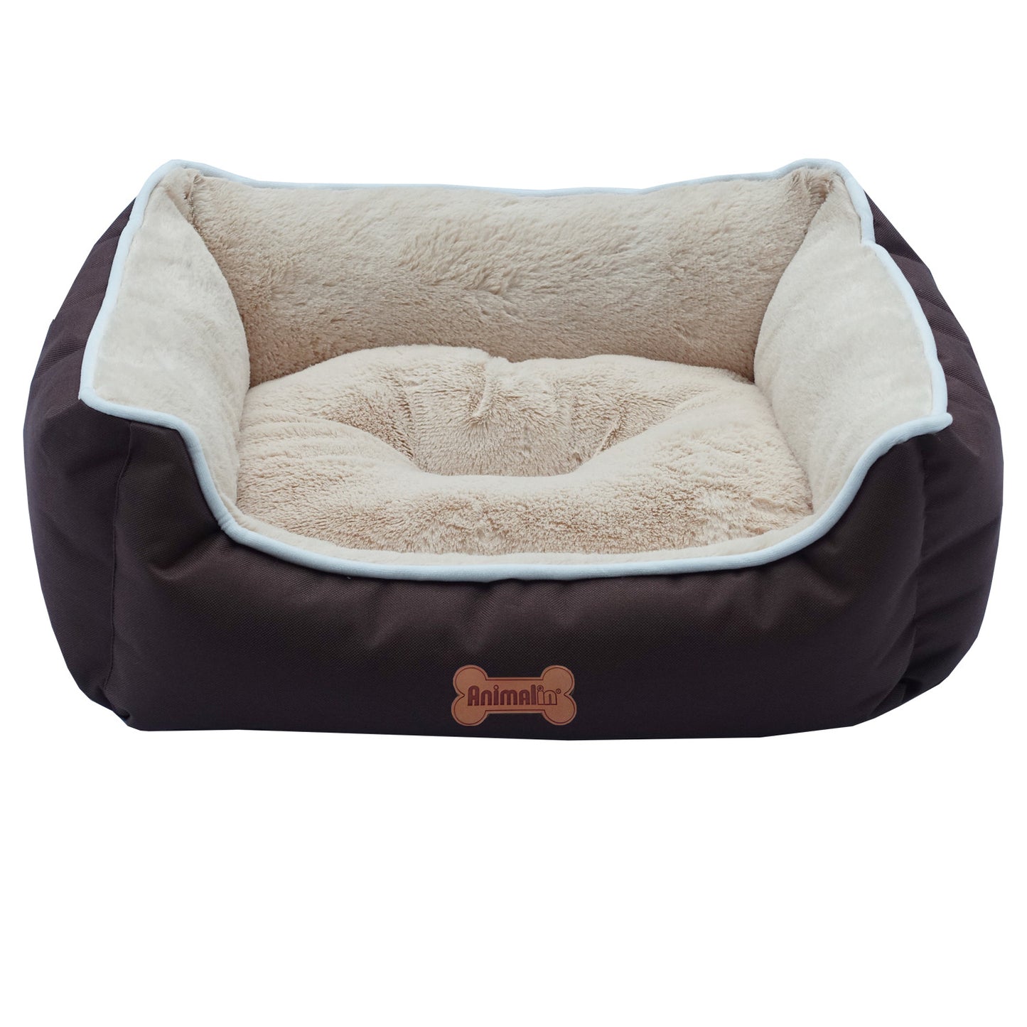 Cuccia impermeabile per cani con pelliccia morbida e cuscino rimovibile in peluche