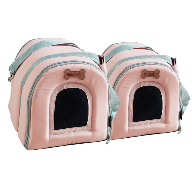 Borsa trasportino Tiffany rosa con rete traspirante per cani e gatti di piccola taglia