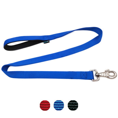 Guinzaglio nylon doppio Lux Neoprene per cani grossa taglia, 2,5 cm × 120 cm, con maniglia imbottita