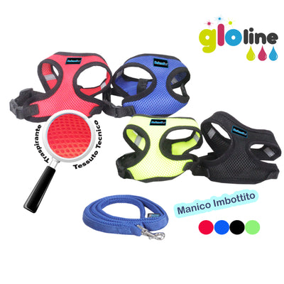Parure tecnica pettorina per cani taglia S, larghezza 1,5 cm e lunghezza 120 cm