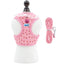 Parure pettorina fragolina con campanello e guinzaglio coordinato per cani e gatti, design tenero con colletto decorativo
