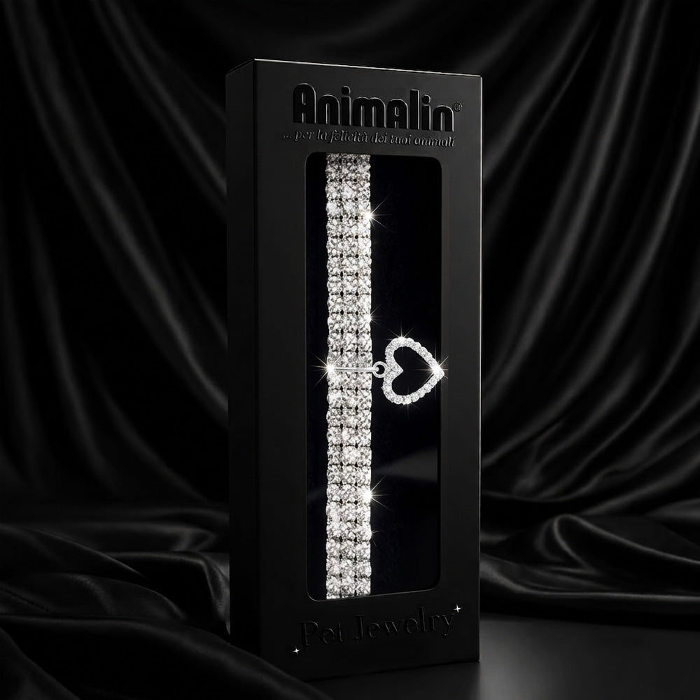 COLLARE GIOIELLO STRASS CUORE ARGENTO