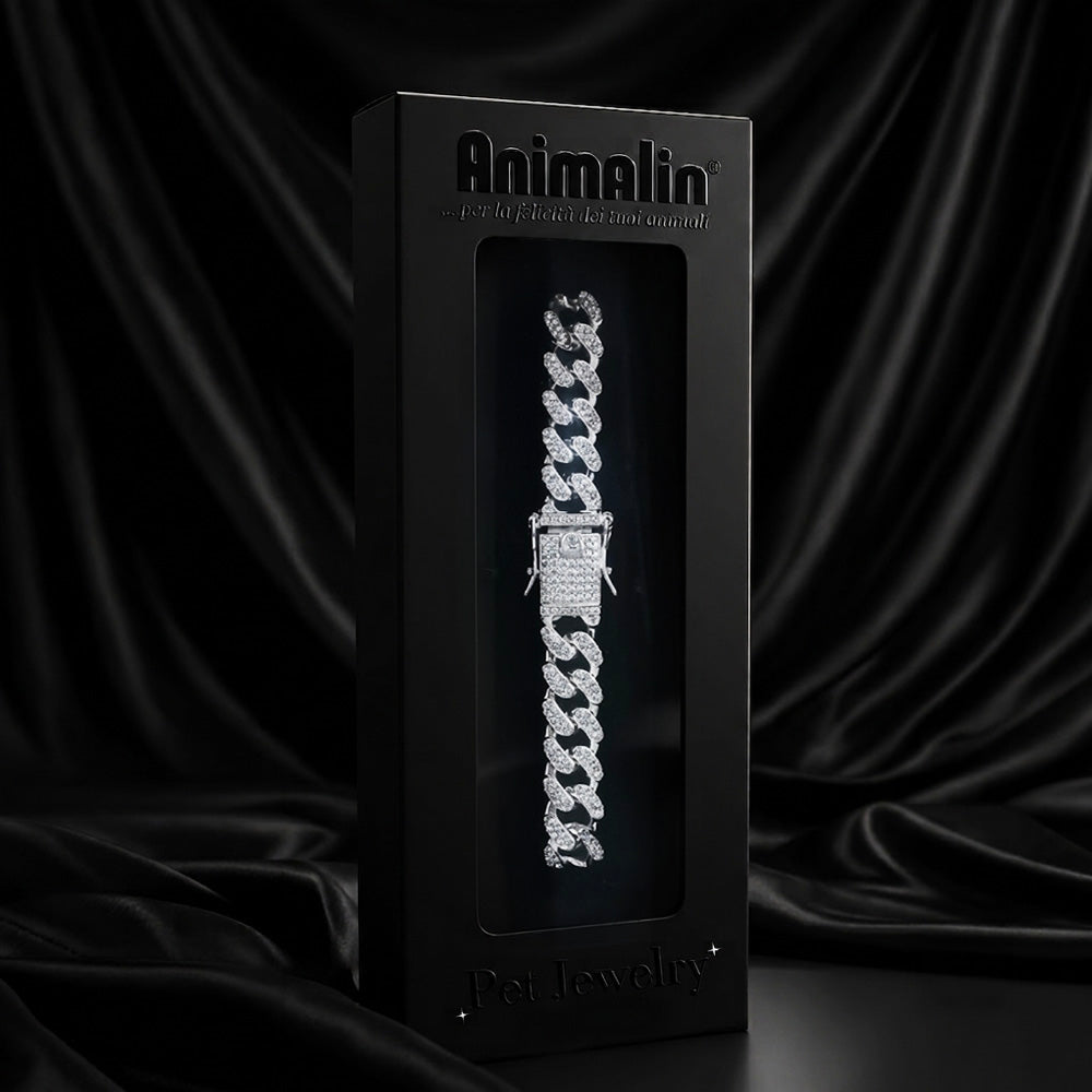 COLLARE GIOIELLO CATENA DIAMANTE ARGENTO