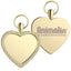 Pendente gioiello cuore diamante oro 3,3 cm con strass luminosi e anello di aggancio