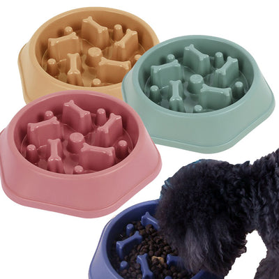 Ciotola mangia adagio bone per cani anti-ingozzamento 24 x 5 cm con rialzamenti interni