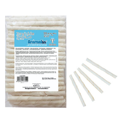 Osso bianco stick masticabile per cani, 12,5 cm x 9-10 mm, confezione da 100 pezzi