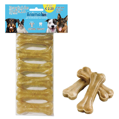 Osso da masticare in pelle di bufalo pressata naturale per cani di tutte le taglie