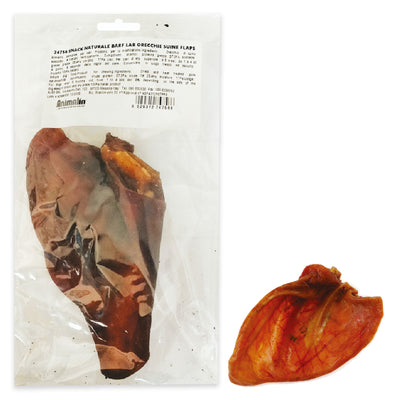 Snack naturale Barf Lab orecchie suine flaps per cani, 100% ingrediente naturale essiccato